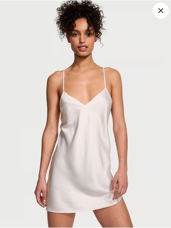 Victoria's Secret Other - Victoria’s Secret Satin Slip Mini Dress Sage Green V Neck L Y2K
